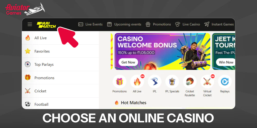 Go to the Online Casino Aviator Game