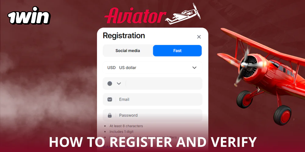 Create an account in 1Win Aviator
