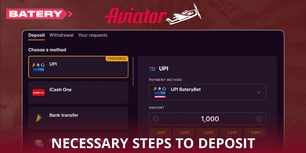 Top up your Batery Aviator game balance