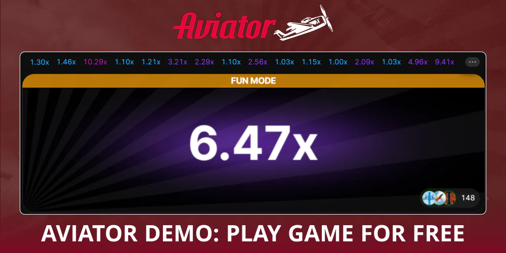 Try the demo version of the game Aviator