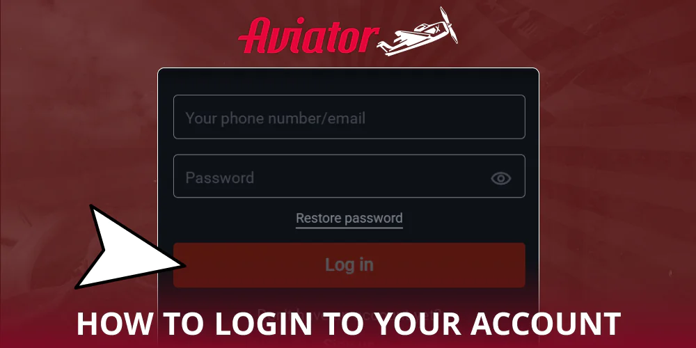 Log in to your Aviator account