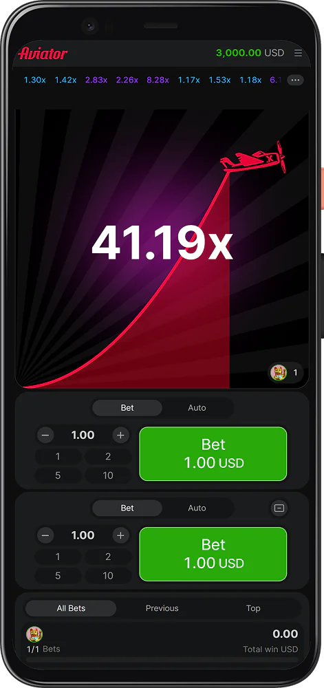 Aviator game high bet screenshot